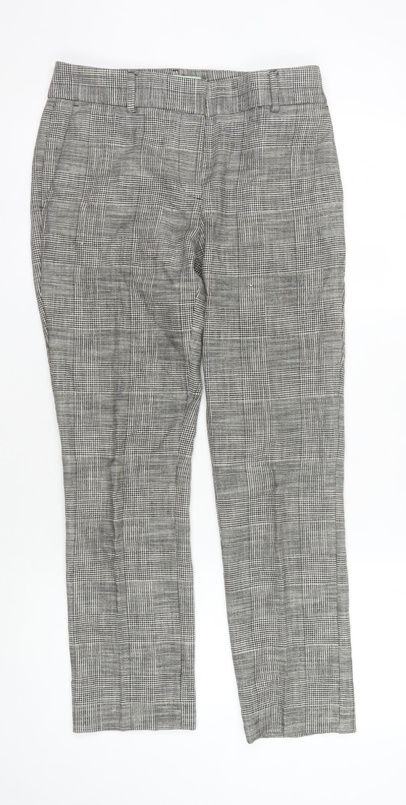 Carolyn Donnelly Grey Check Women's Trousers Size 8