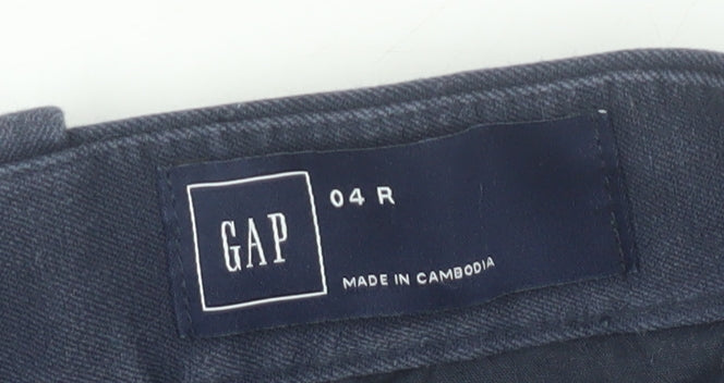 Womens UK Size 4R Gap Slim Fit Casual Workwear Blue Trousers