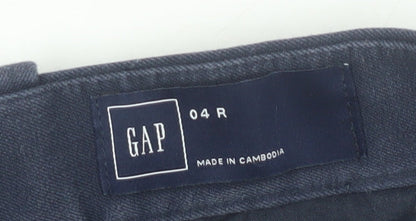 Womens UK Size 4R Gap Slim Fit Casual Workwear Blue Trousers