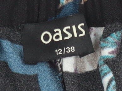Womens UK Size 12 Oasis Regular Fit  Black Trousers