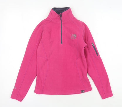 Karrimor Girls Pink 1/4 Zip Fleece Sweatshirt 7-8 Years