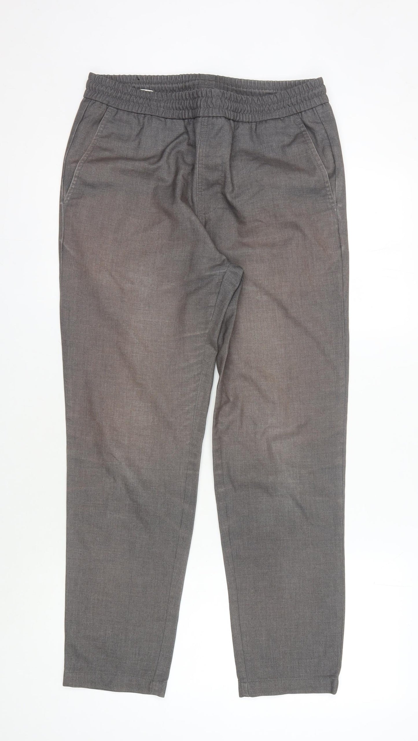 Jack & Jones Men's Grey Regular Fit Trousers 34