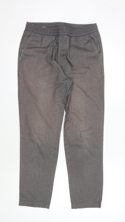 Jack & Jones Men's Grey Regular Fit Trousers 34