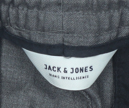 Jack & Jones Men's Grey Regular Fit Trousers 34