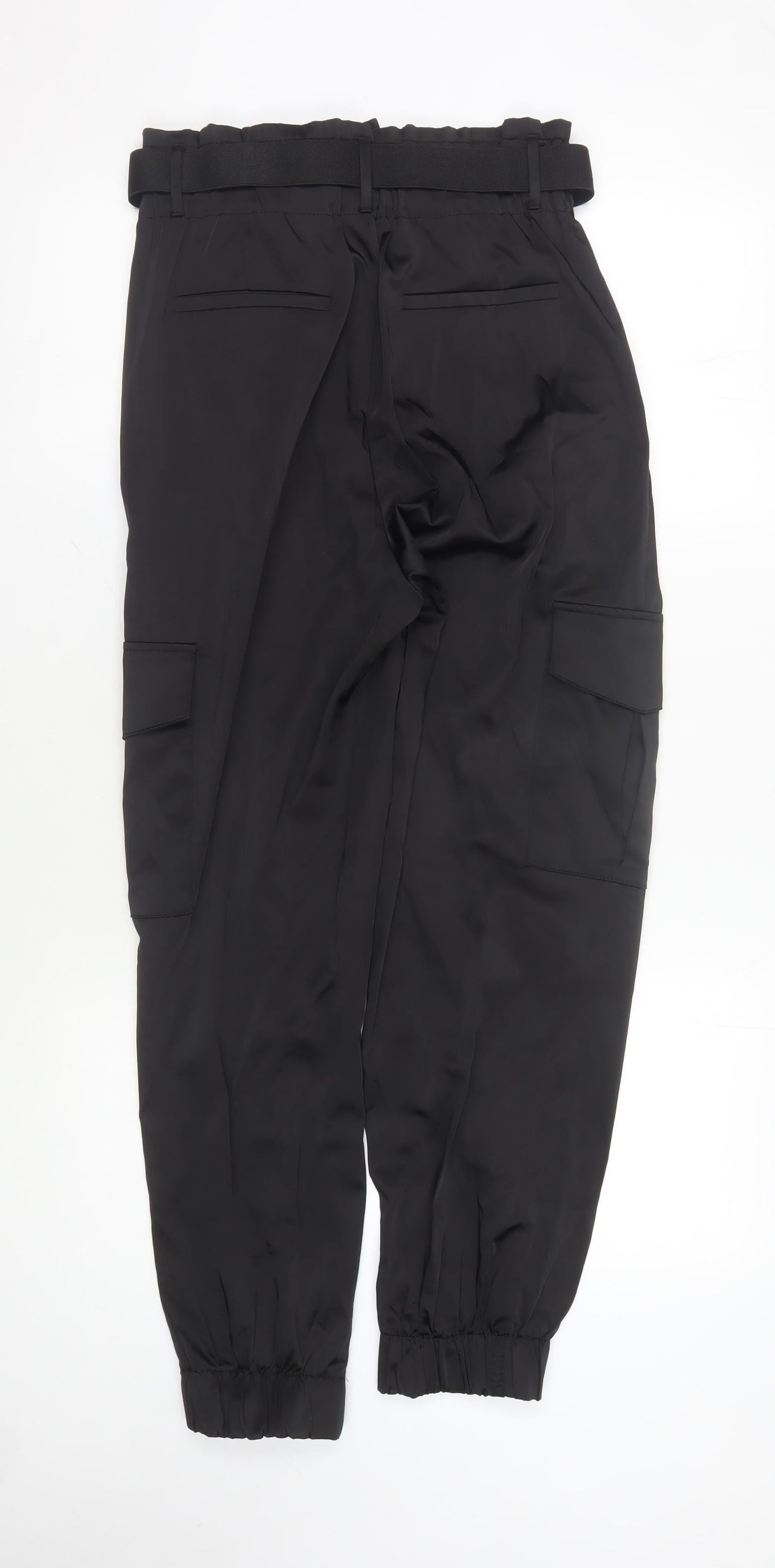 Womens UK Size XS Zara  Cargo Black Trousers