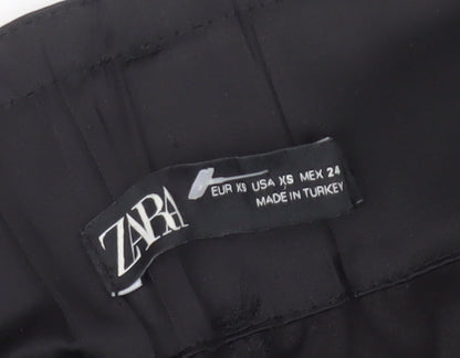 Womens UK Size XS Zara  Cargo Black Trousers