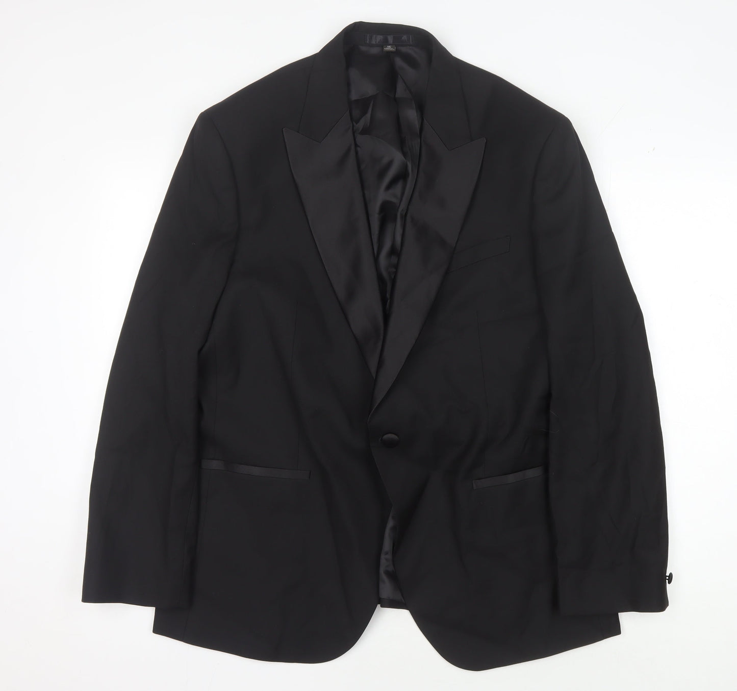 Mens UK Size 44 Marks and Spencer Regular Black Suit Tuxedo