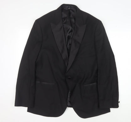 Mens UK Size 44 Marks and Spencer Regular Black Suit Tuxedo