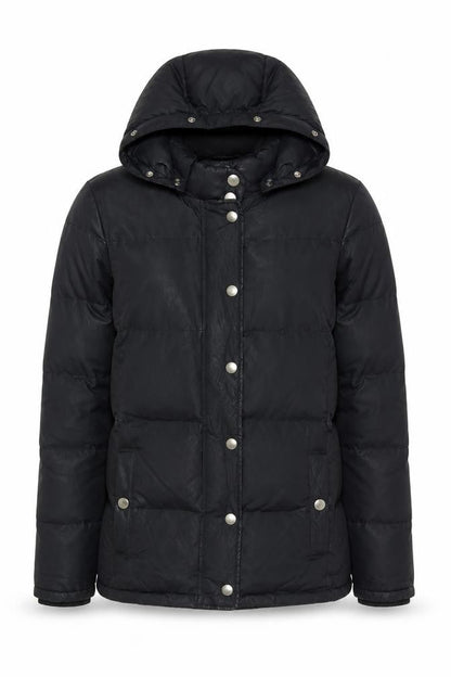 Gap Men's Black Hooded Puffer Jacket, Size S, Casual Winter Wear