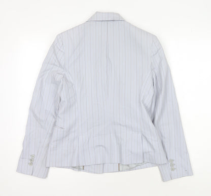 Precis Petite Women's White Pinstripe Blazer Size 10