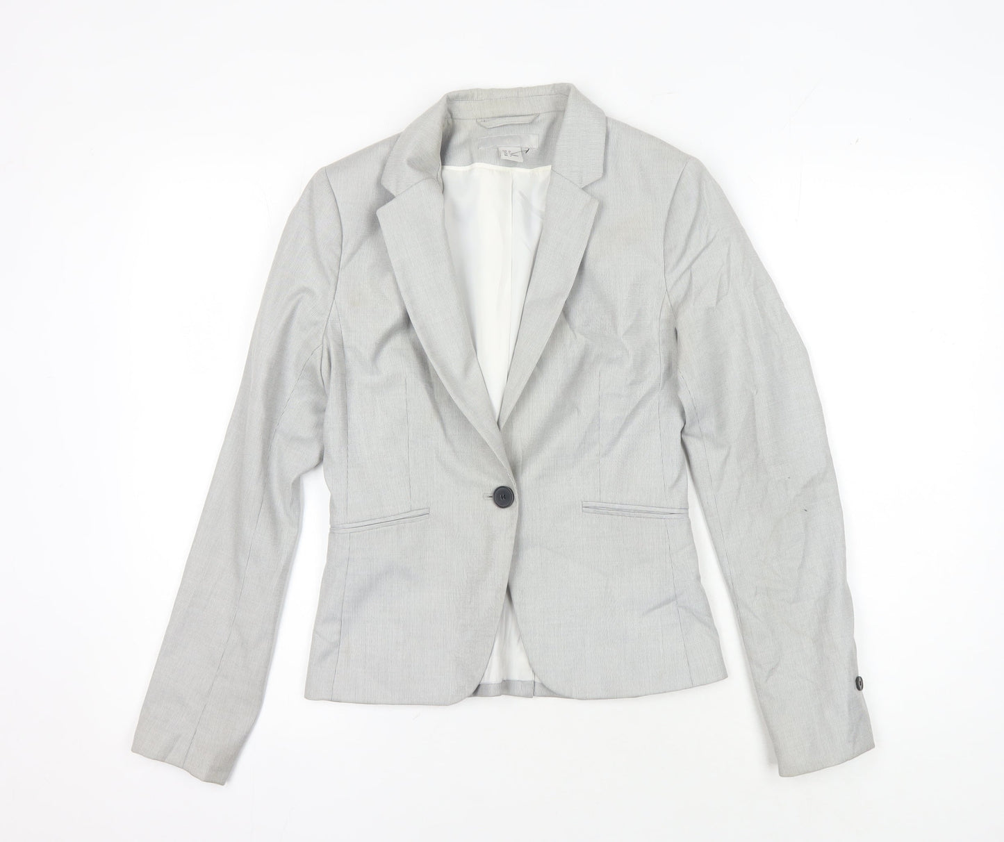H&M Women's Grey Blazer, Size 6, Slim Fit, Business