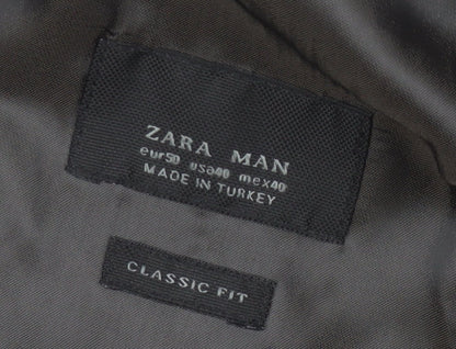 Zara Men's Brown Wool Blazer Classic Fit Size 40