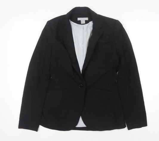 H&M Women's Black Blazer Size 8 Regular Fit
