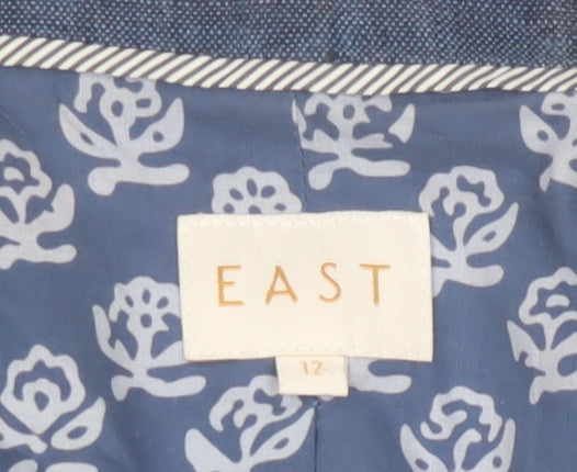 East Women's Blue Blazer - Size 12, Cotton, Casual
