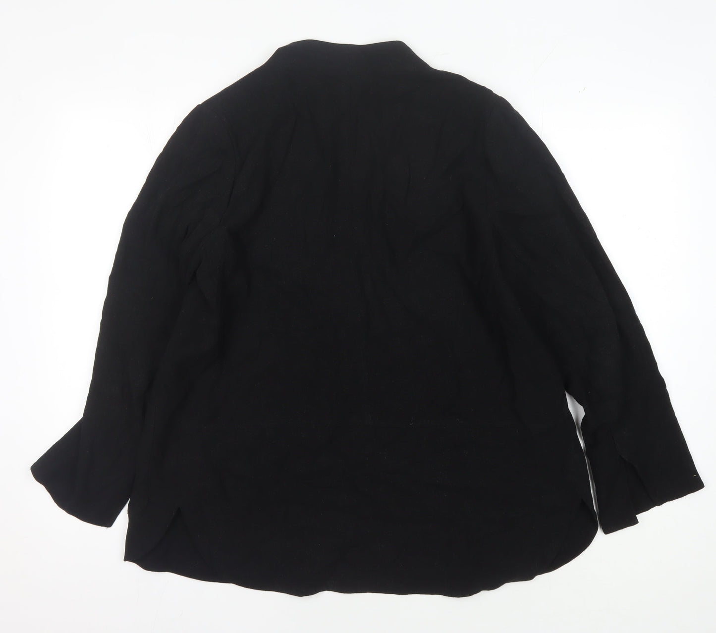 Blue Illusion Black Linen Blend Blazer for Women M
