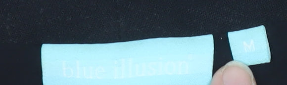 Blue Illusion Black Linen Blend Blazer for Women M