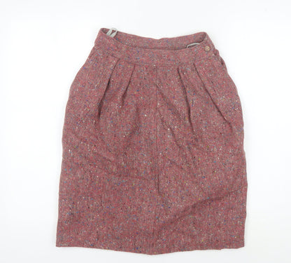 Next Women's Multicoloured Wool Tweed Pleated Skirt