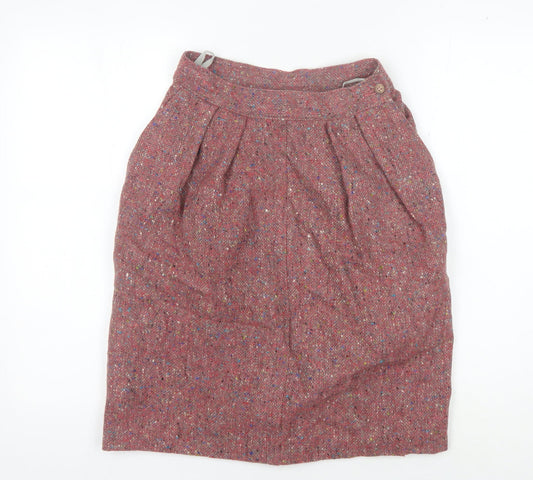 Next Women's Multicoloured Wool Tweed Pleated Skirt