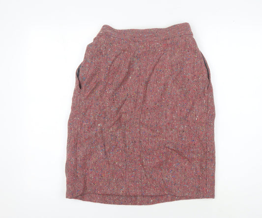 Next Women's Multicoloured Wool Tweed Pleated Skirt