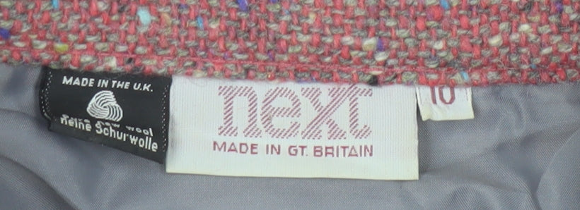 Next Women's Multicoloured Wool Tweed Pleated Skirt