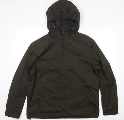 Zara Man Green Anorak Jacket, Size L, Hooded Casual