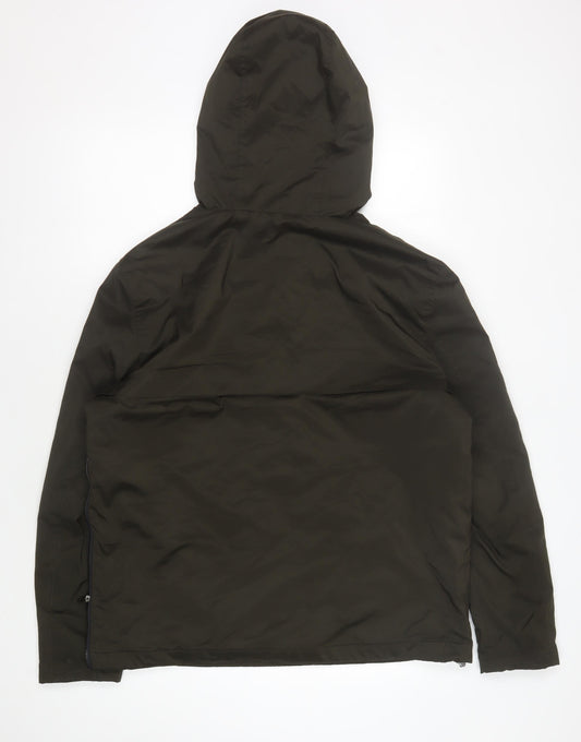 Zara Man Green Anorak Jacket, Size L, Hooded Casual