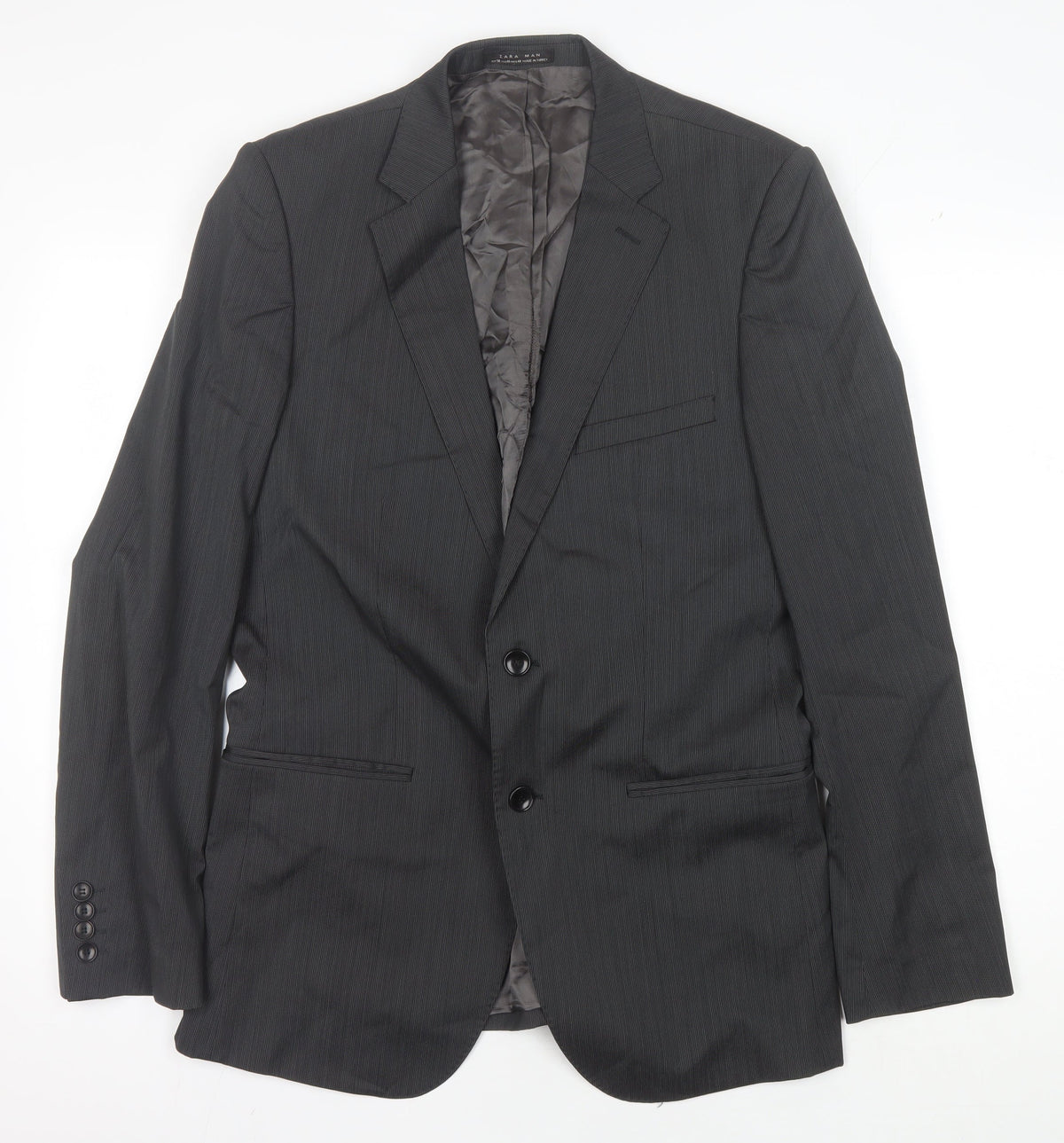 Mens UK Size 40 Zara Man Regular Grey Suit Jacket