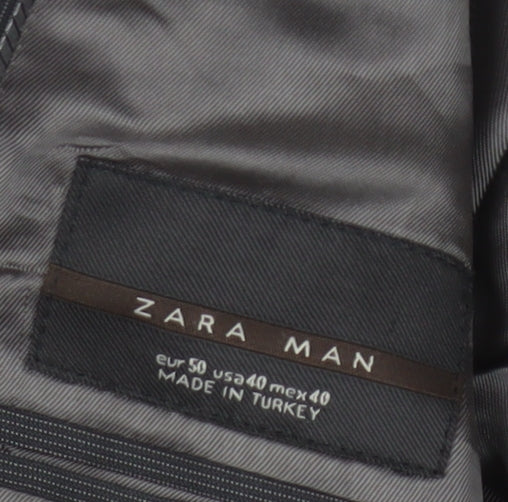 Mens UK Size 40 Zara Man Regular Grey Suit Jacket