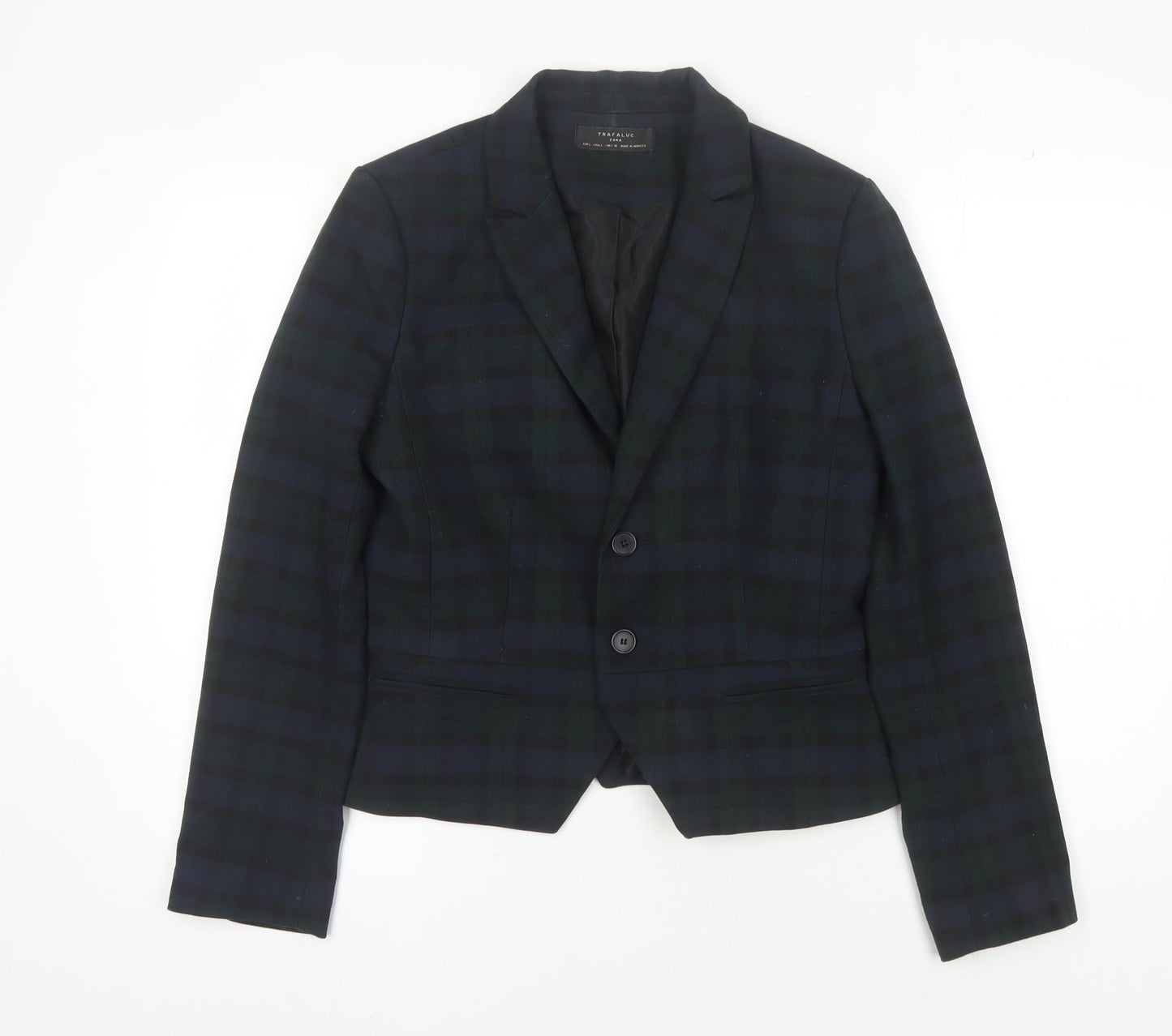 Zara Women's Multicoloured Plaid Blazer L