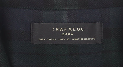 Zara Women's Multicoloured Plaid Blazer L