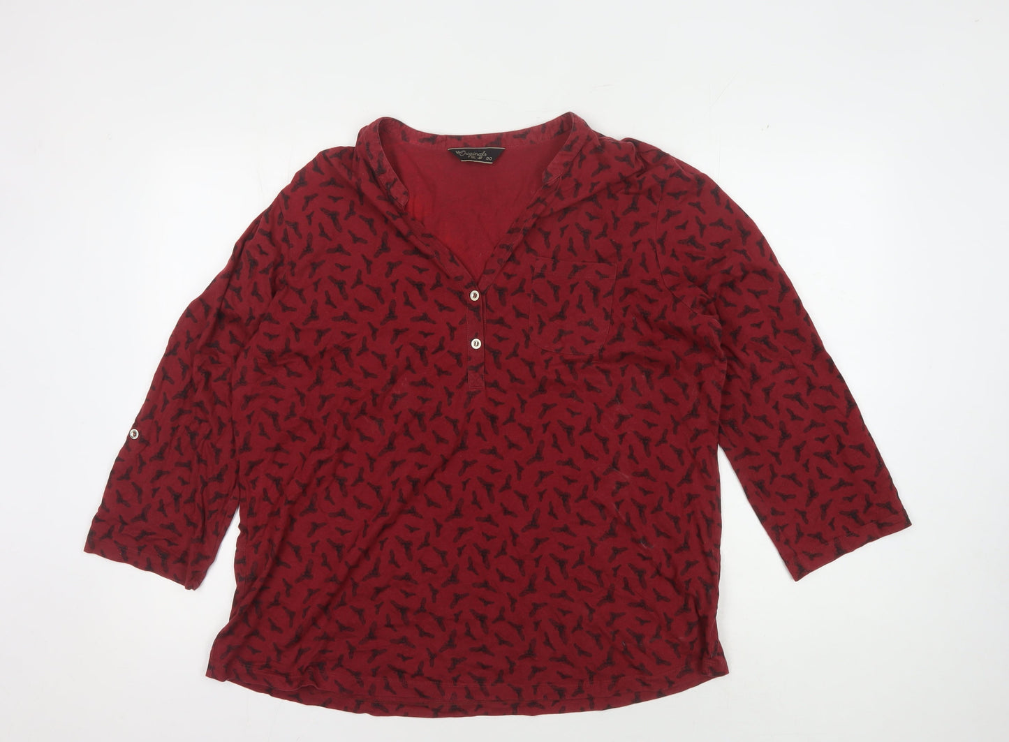 Originals Red Women's Button-Up Top Size 20
