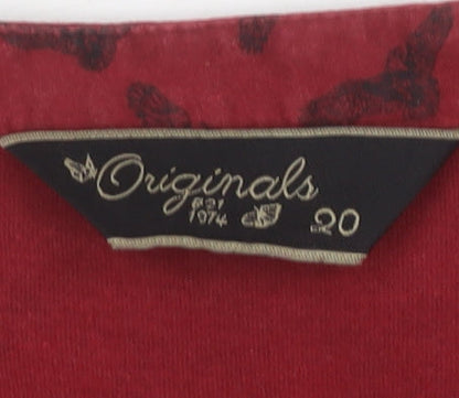 Originals Red Women's Button-Up Top Size 20