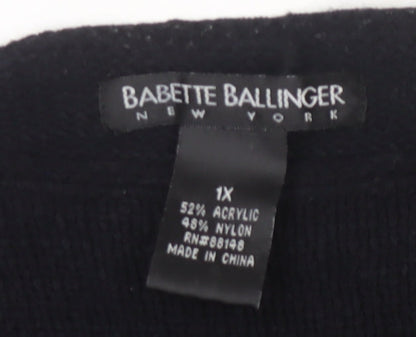 Babette Ballinger Women's Black XL Pullover Jumper