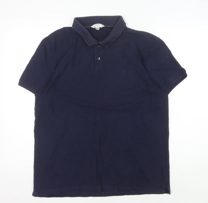 Calvin Klein Men's Blue Cotton Polo Slim Fit