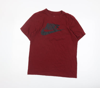 Nike Men's Red Medium Logo T-Shirt