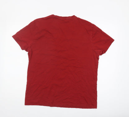 Ben Sherman Men's Red and white t-shirt Size L