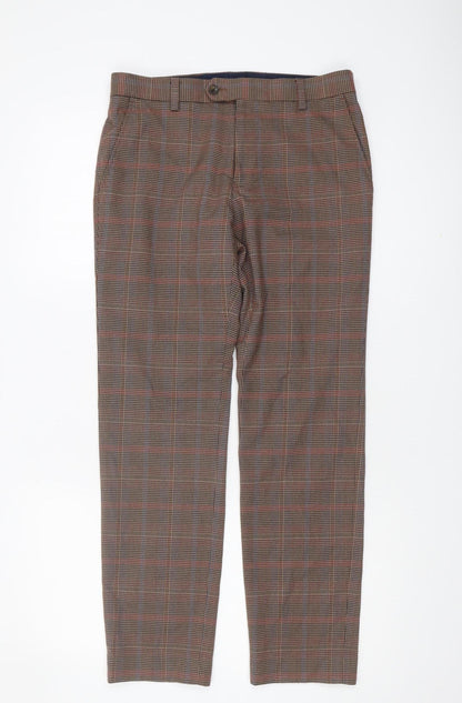 Next Men's Multicoloured Check Trousers Size 30