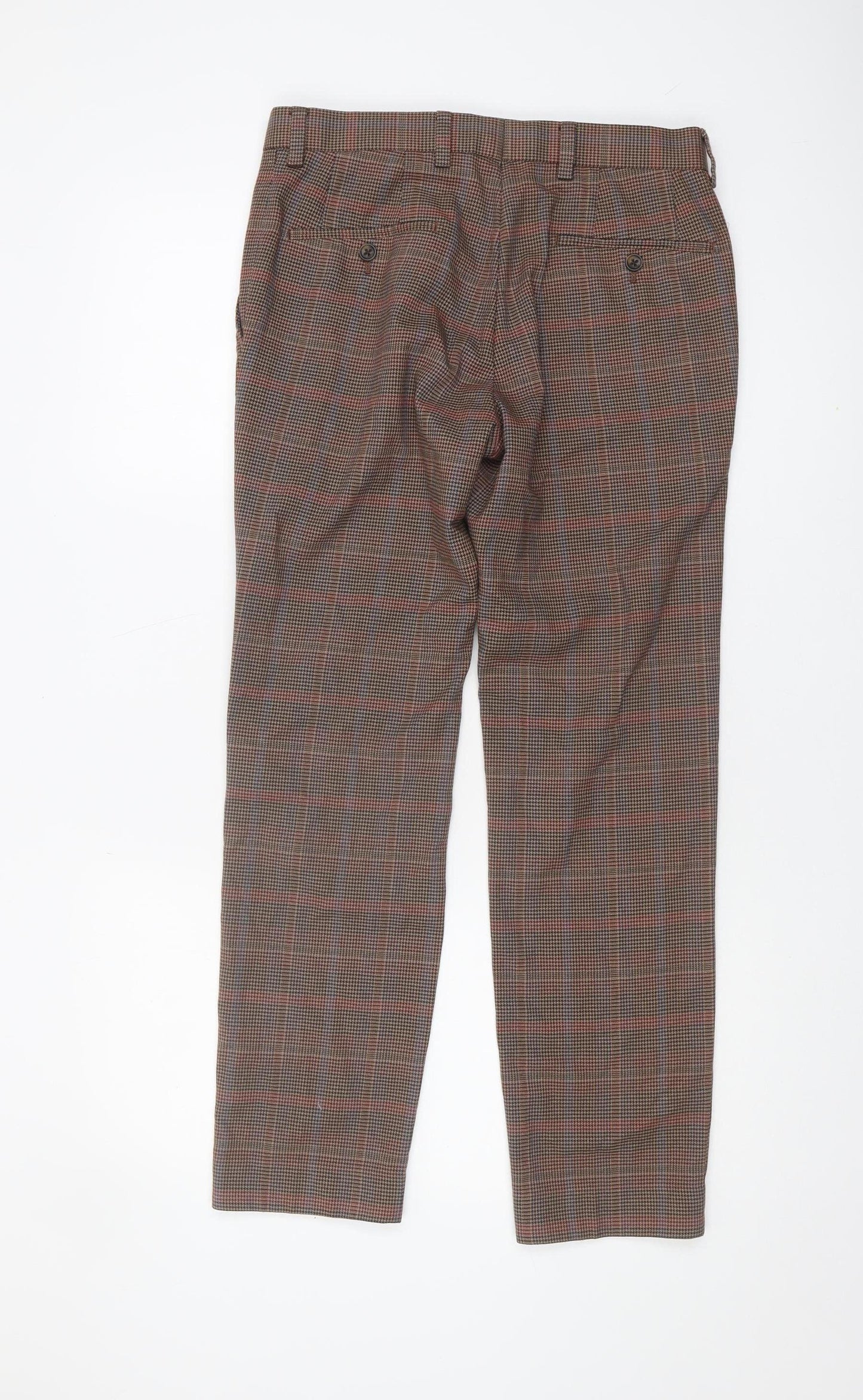 Next Men's Multicoloured Check Trousers Size 30