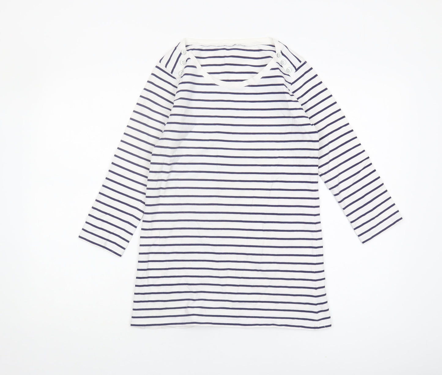 Noisy May Women's Striped Boat Neck T-Shirt, Size 14