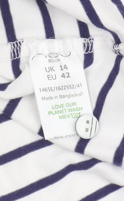 Noisy May Women's Striped Boat Neck T-Shirt, Size 14