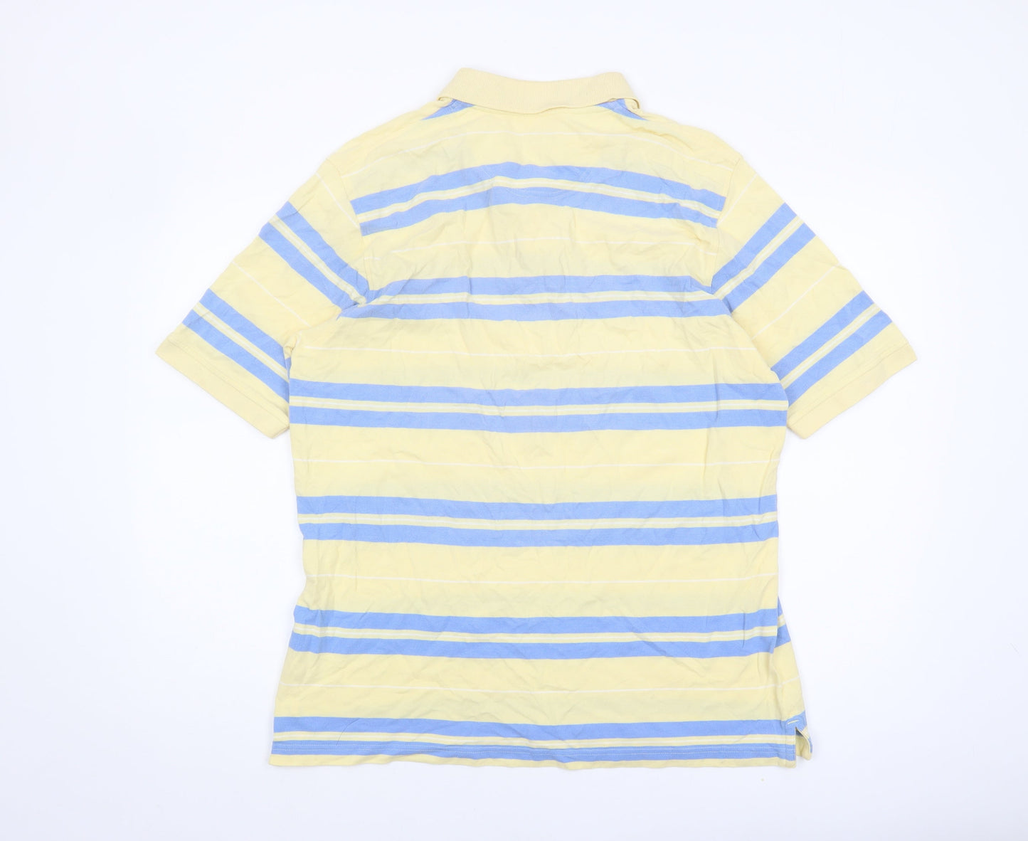 EWM Men's Yellow Striped Polo Shirt Medium