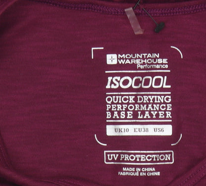 Womens UK Size 10 Mountain Warehouse Purple Basic T-Shirt
