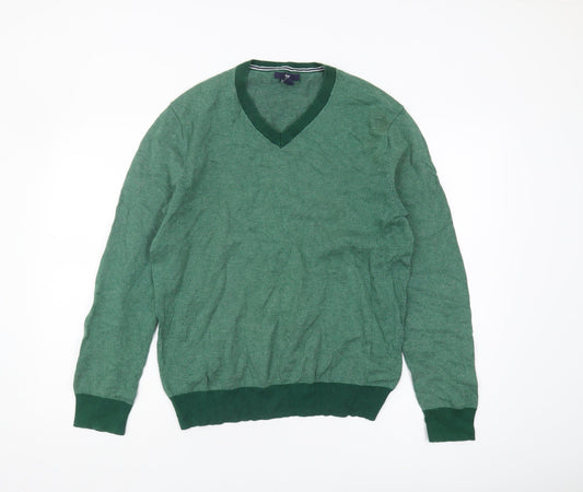 Gap Men's Green V-Neck Knit Pullover Jumper M