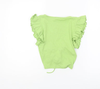 Womens UK Size S Zara Green Cropped Blouse