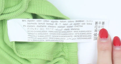 Womens UK Size S Zara Green Cropped Blouse