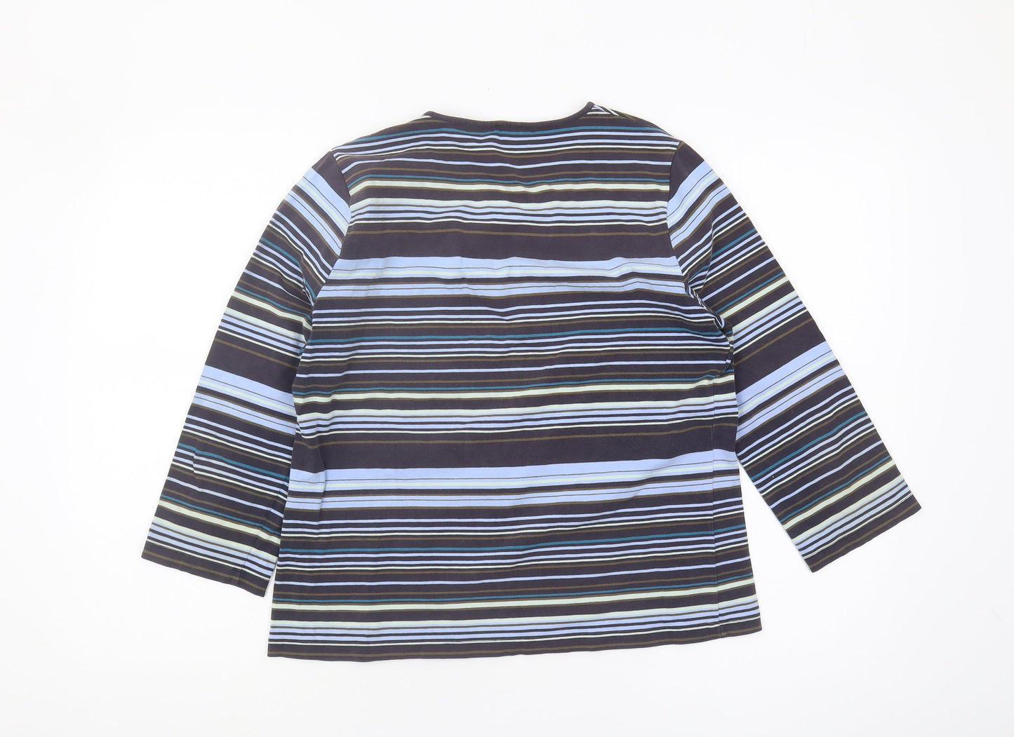 Viyella Women's Blue Striped Long Sleeve T-Shirt