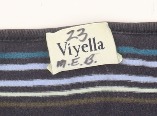 Viyella Women's Blue Striped Long Sleeve T-Shirt