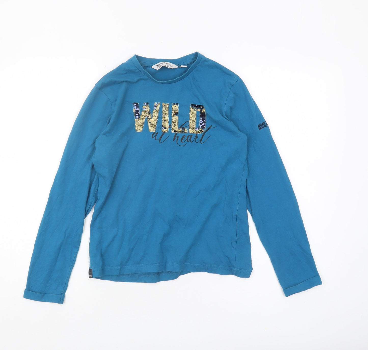 Regatta Girls Blue Graphic Long Sleeve T-Shirt, 12 Years