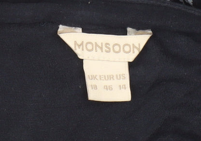 Womens UK Size 18 Monsoon Blue Tunic Blouse