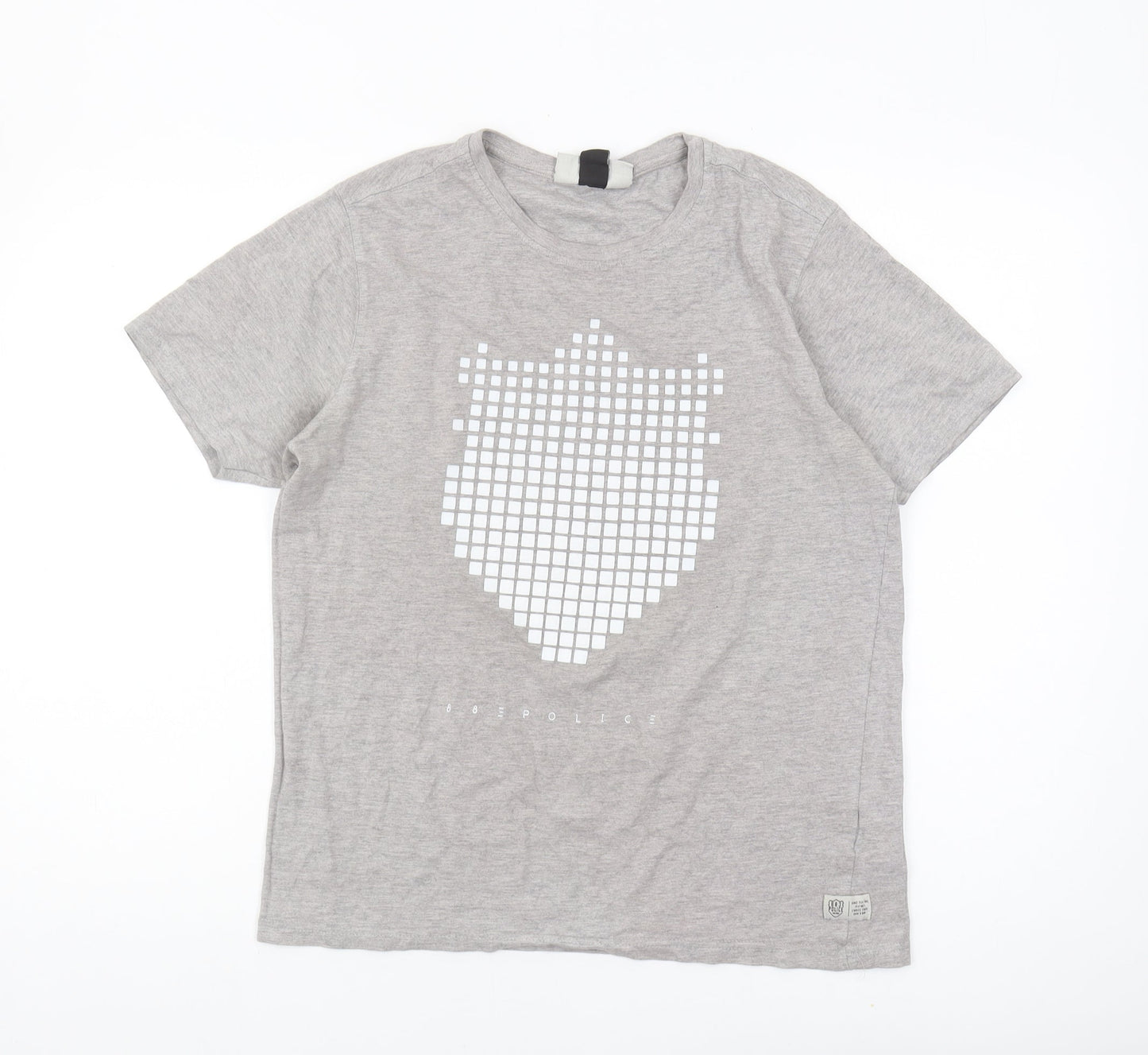 883 Police Men's Grey Graphic T-Shirt, Size M